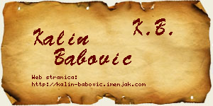 Kalin Babović vizit kartica